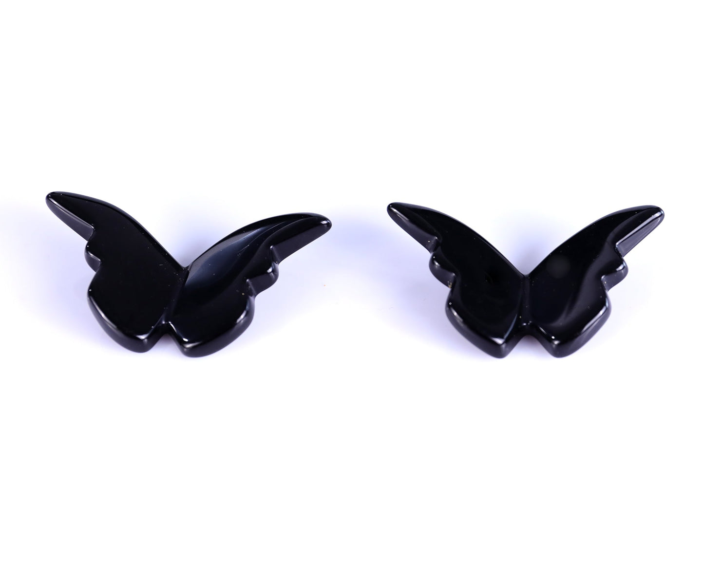 Nicedony Black Obsidian Hand Carved Crystal Butterfly Set (4pcs) - 78*40*7mm