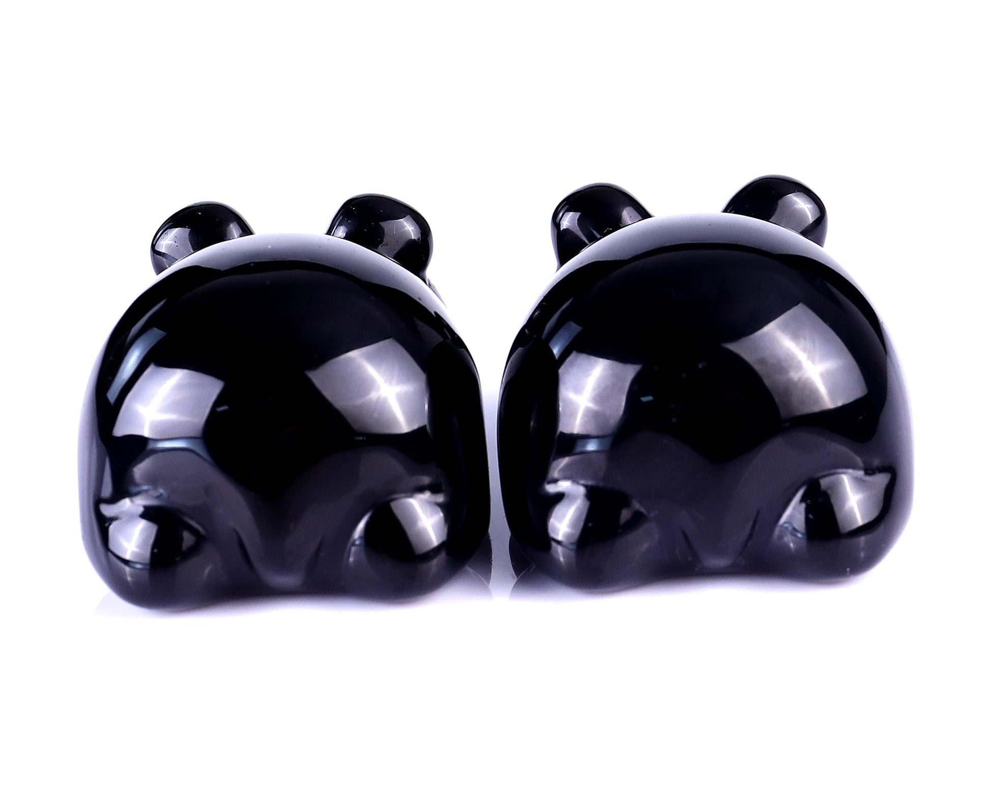 Nicedony Natural Black Obsidian Hand Carved Crystal Panda Sculpture - View 5