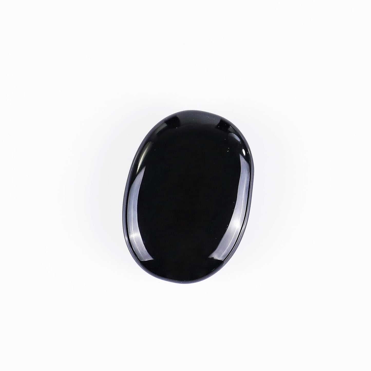 Nicedony Natural Black Obsidian Hand Carved Crystal Polished Palm Stone - View 5