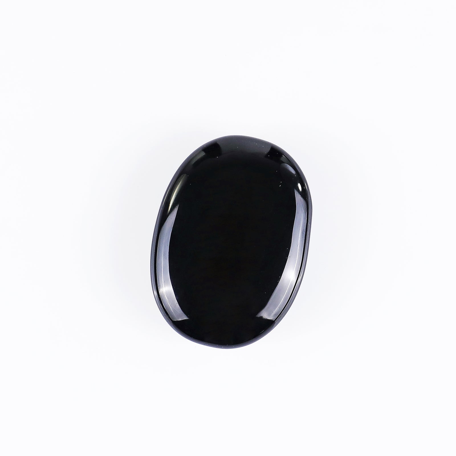 Nicedony Natural Black Obsidian Hand Carved Crystal Polished Palm Stone - View 5