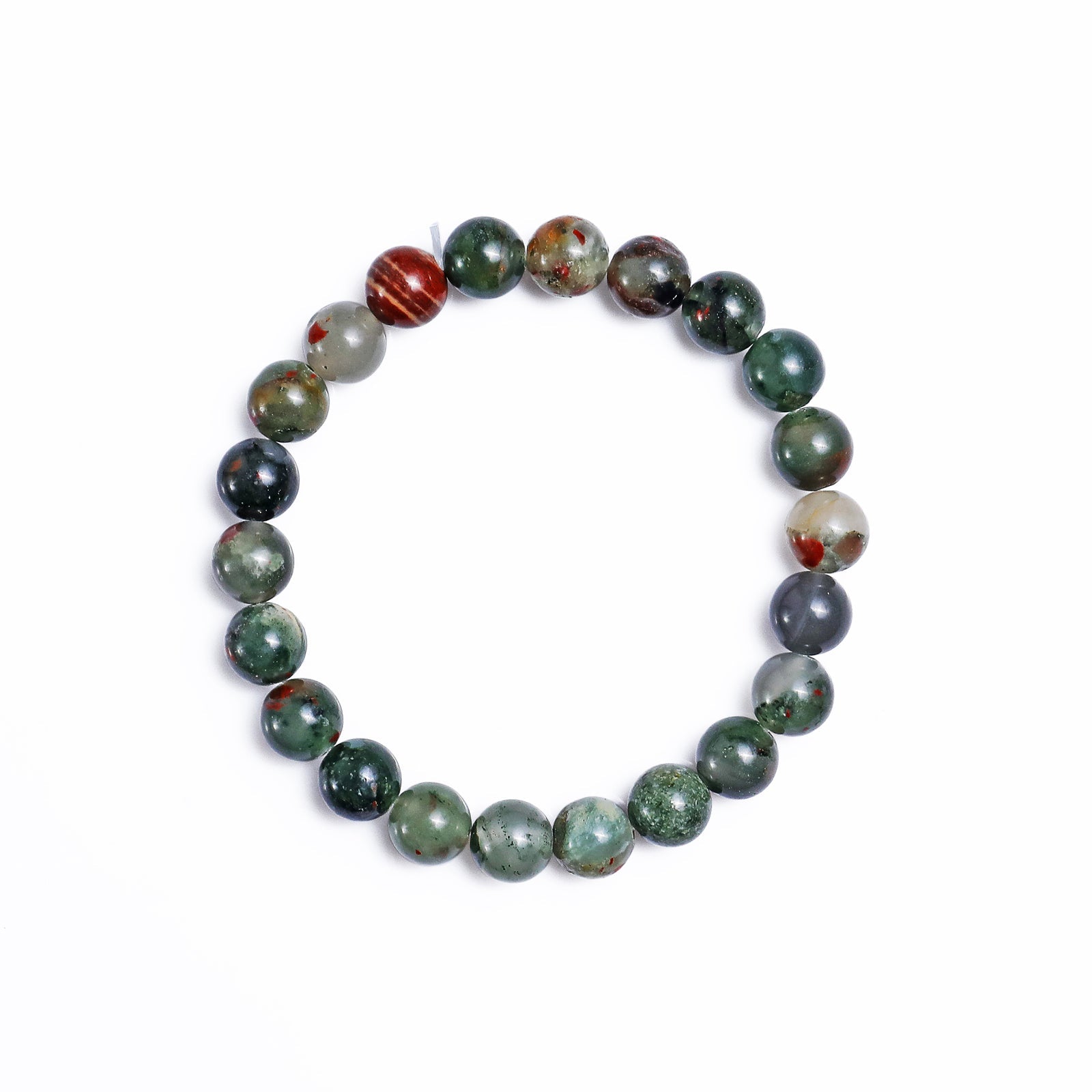 Nicedony Natural Blood Stone Healing Energy Bracelet - 8mm