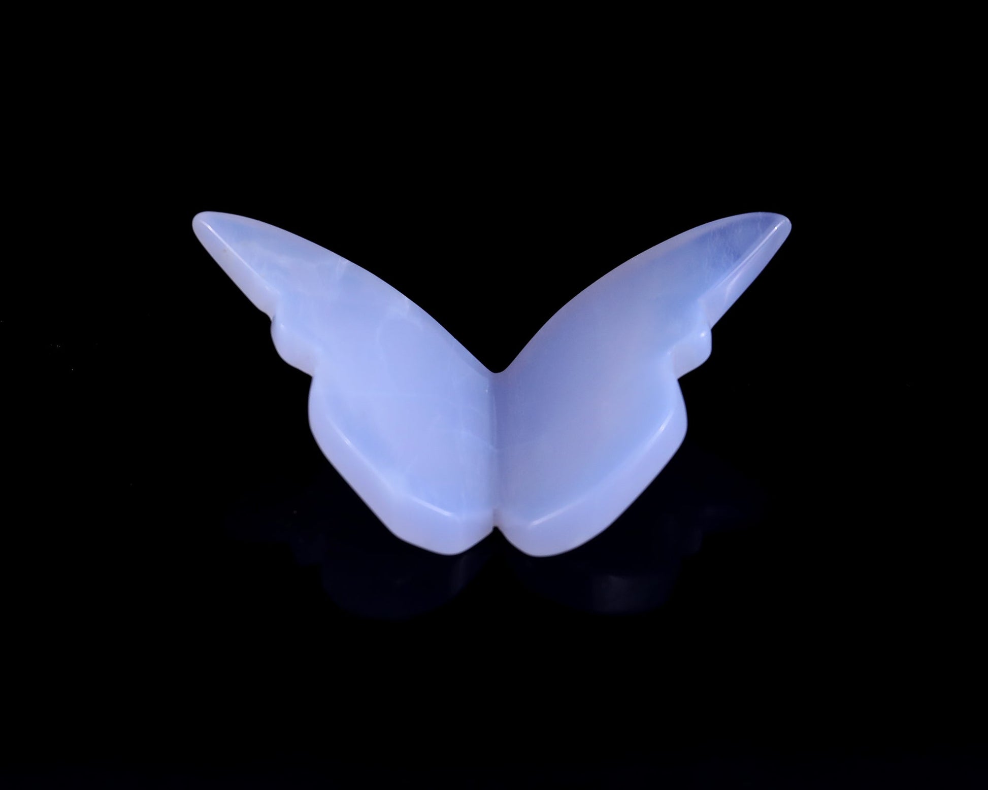 Nicedony Blue Chalcedony Hand Carved Crystal Butterfly Set (4pcs) - 78*40*7mm