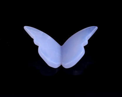 Nicedony Blue Chalcedony Hand Carved Crystal Butterfly Set (4pcs) - 78*40*7mm