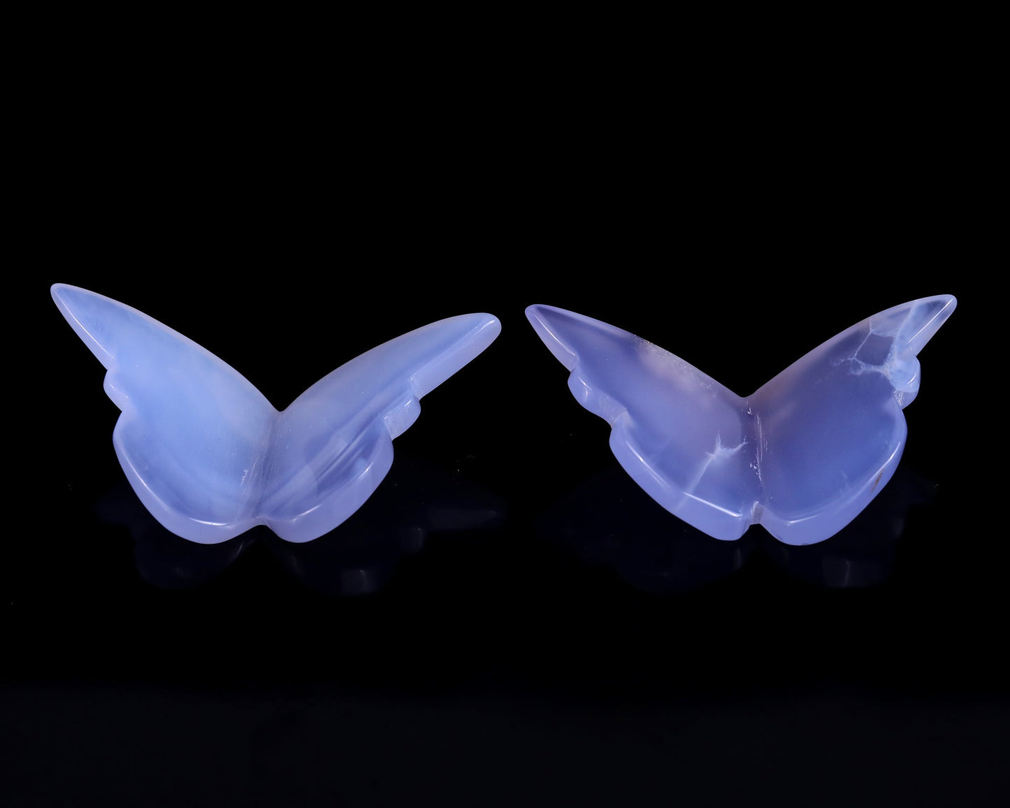 Nicedony Blue Chalcedony Hand Carved Crystal Butterfly Set (4pcs) - View 6