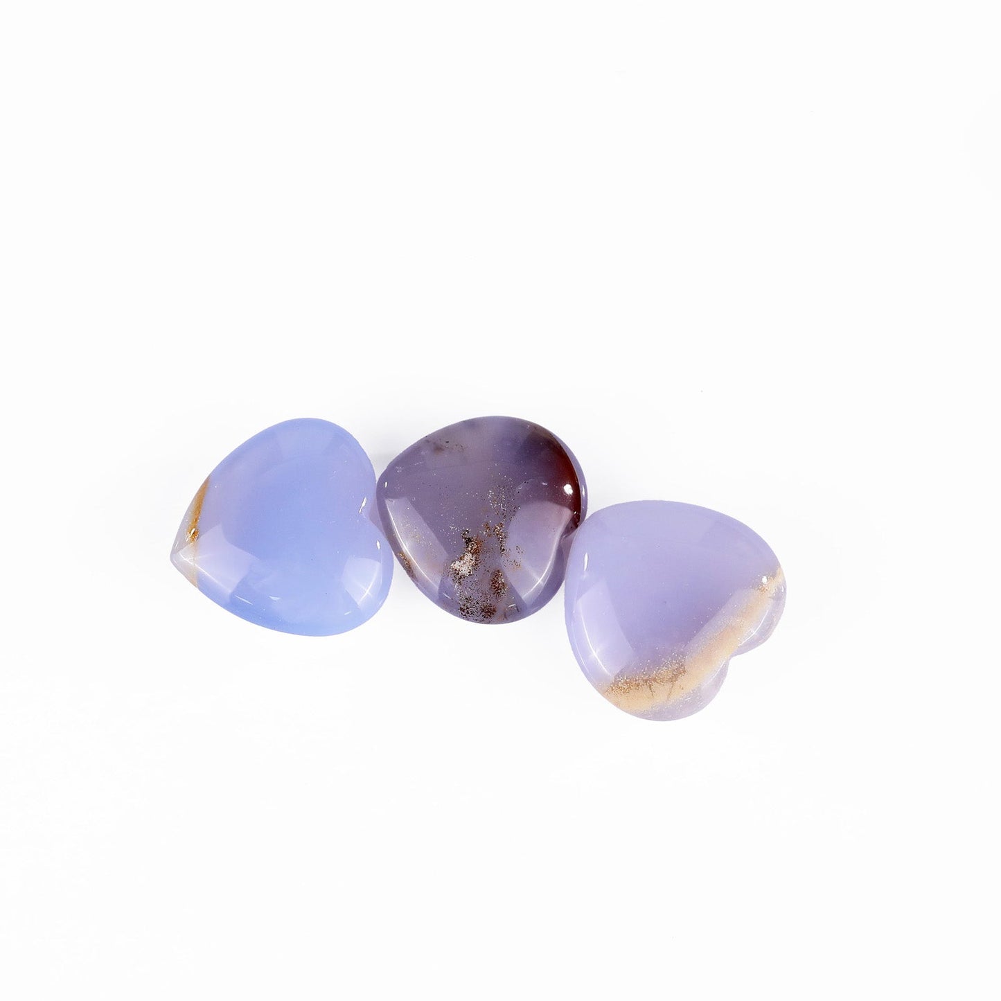 Nicedony Natural Blue Chalcedony Hand Carved Crystal Heart - 50mm(1kg)
