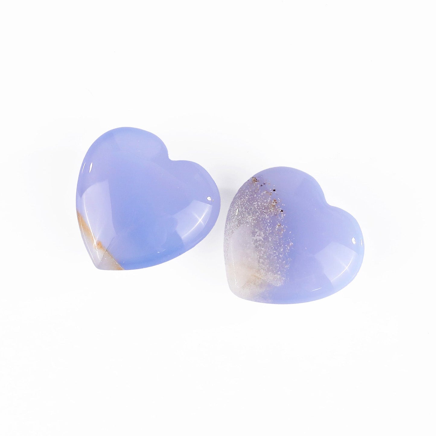 Nicedony Natural Blue Chalcedony Hand Carved Crystal Heart - View 6