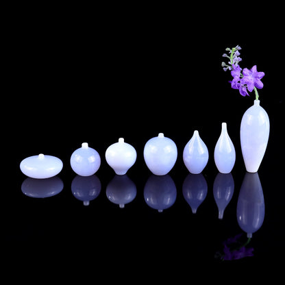 Nicedony Blue Chalcedony Hand Carved Vase, Incense Holder Sculpture - 1