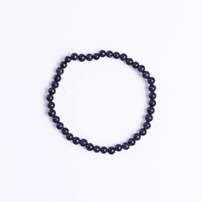 Nicedony Natural Blue Gold Stone Healing Energy Bracelet - 8mm