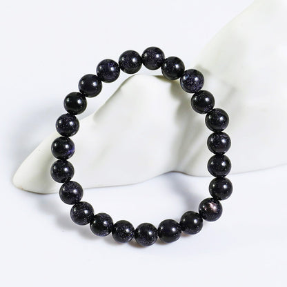 Nicedony Natural Blue Gold Stone Healing Energy Bracelet - 4mm