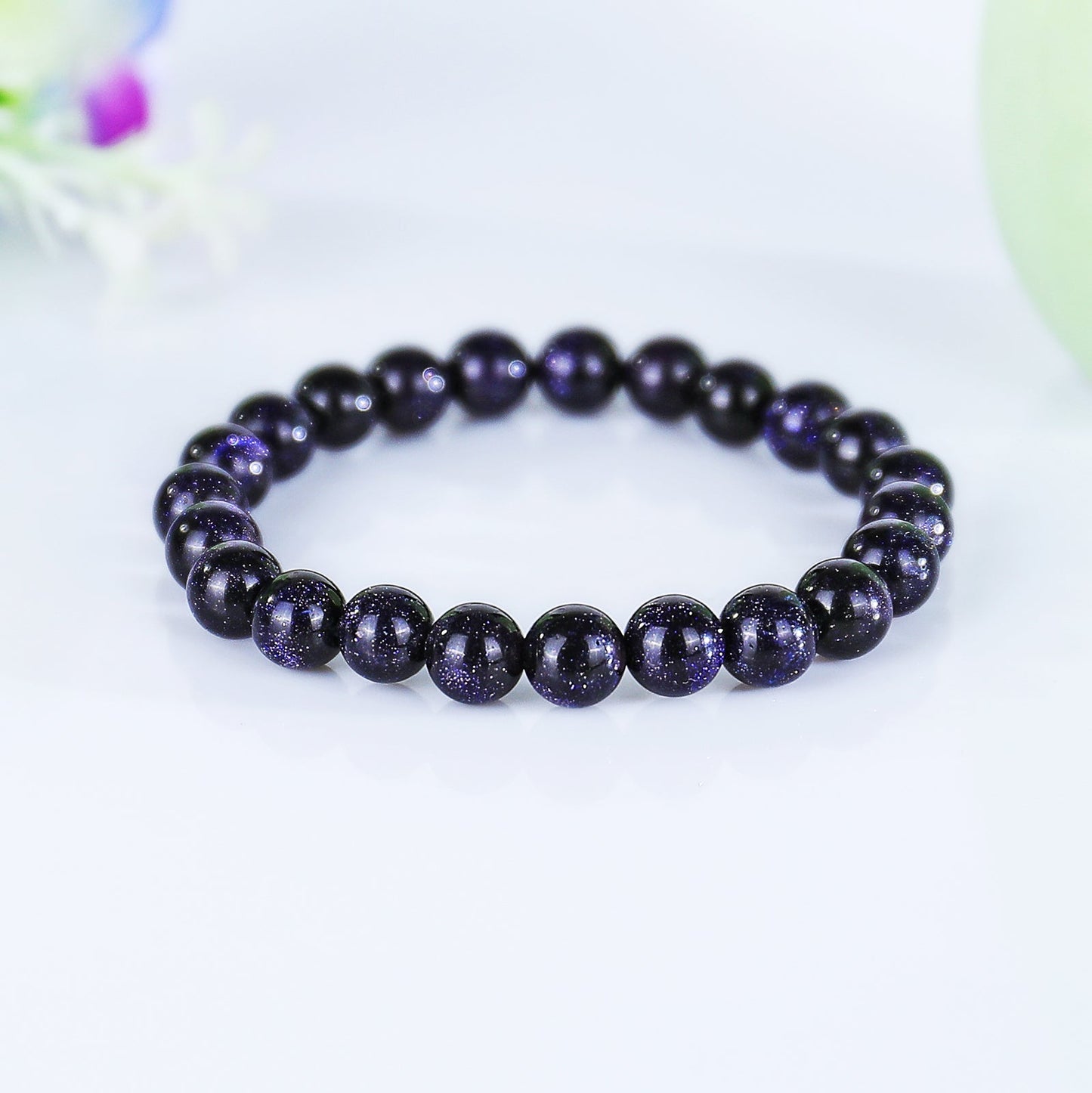 Nicedony Natural Blue Gold Stone Healing Energy Bracelet - View 6