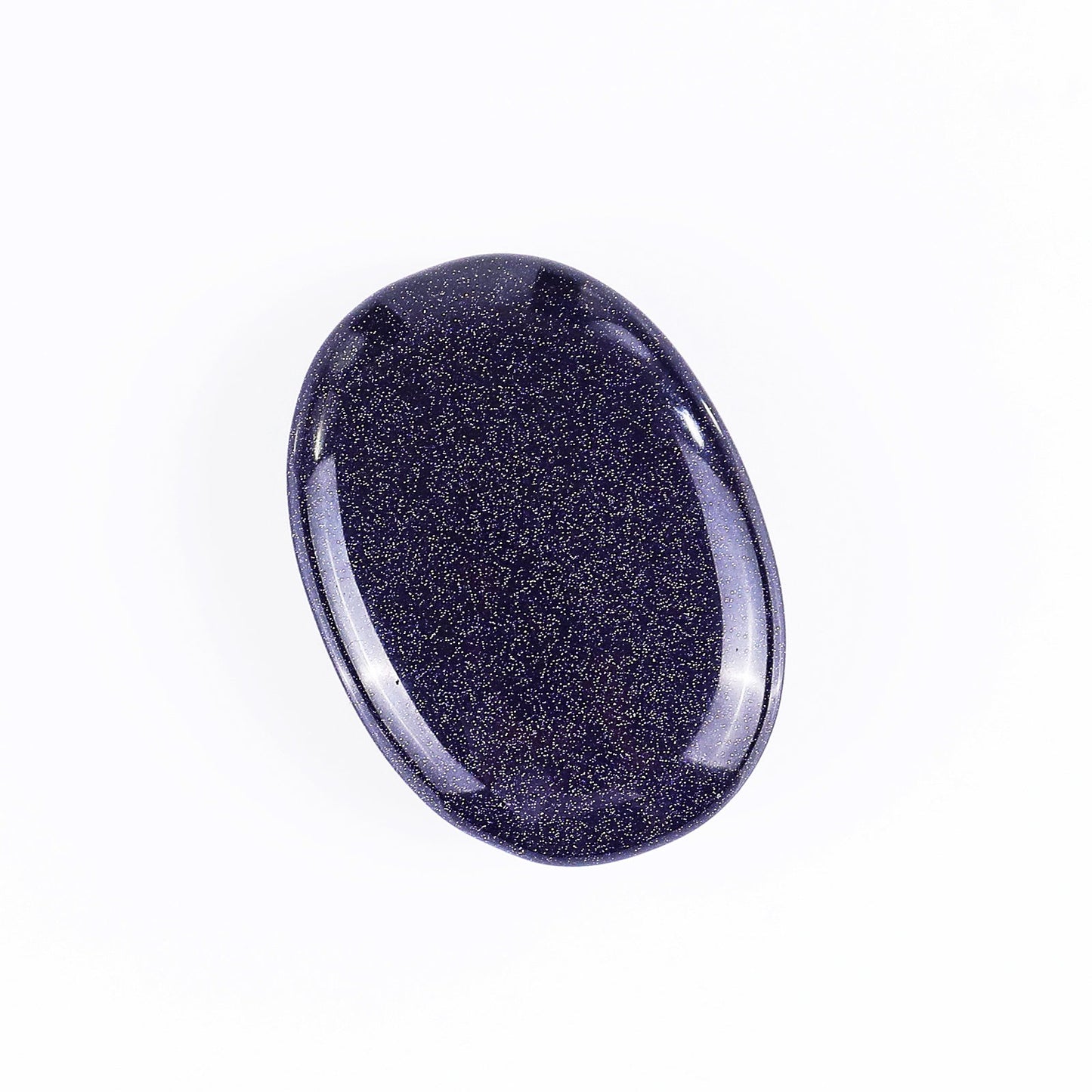 Nicedony Natural Blue Gold Stone Hand Carved Crystal Polished Palm Stone - View 5