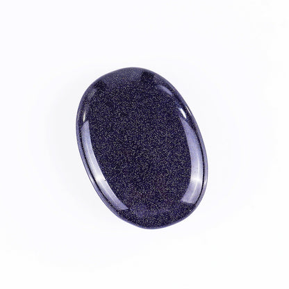 Nicedony Natural Blue Gold Stone Hand Carved Crystal Polished Palm Stone - View 5