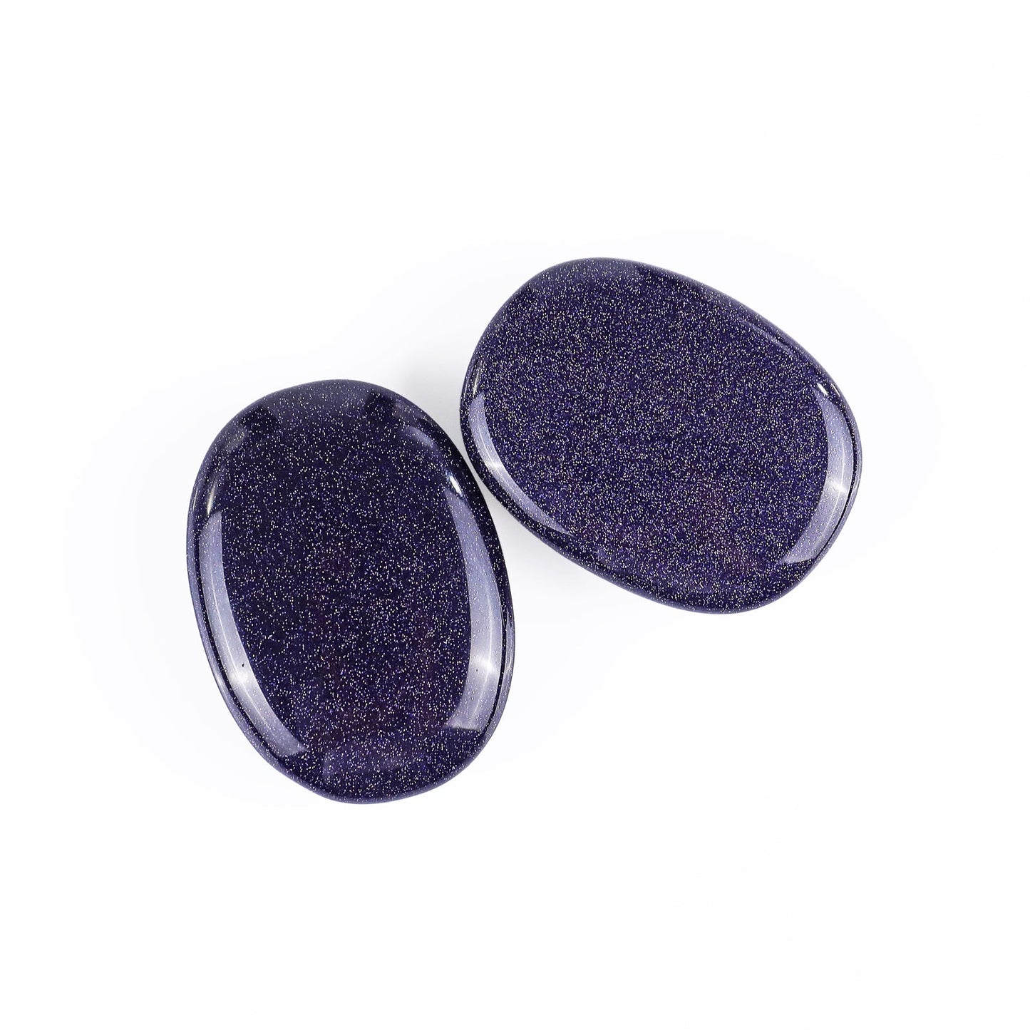 Nicedony Natural Blue Gold Stone Hand Carved Crystal Polished Palm Stone - View 6