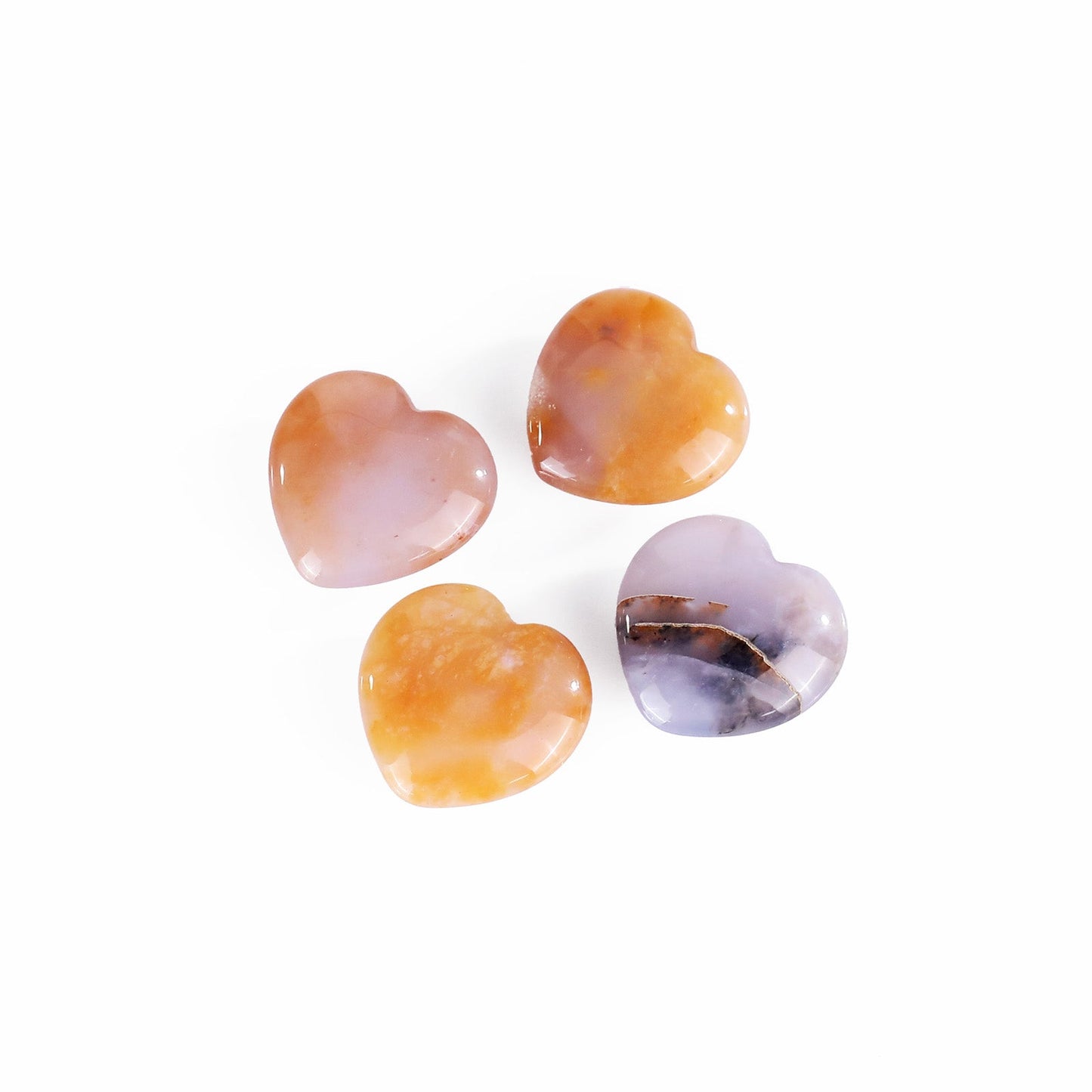 Nicedony Natural Chalcedony Hand Carved Crystal Heart - 50mm(1kg)