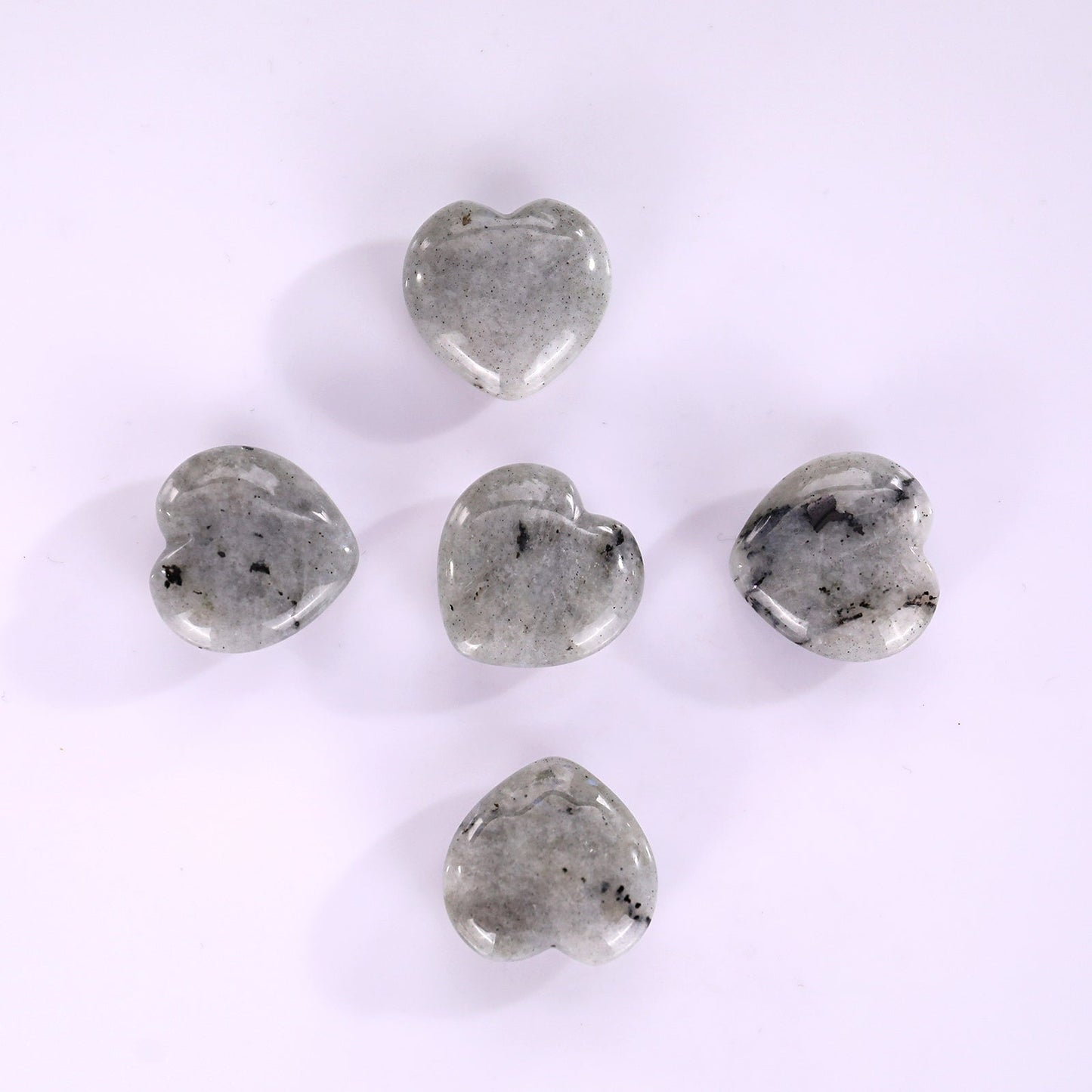 Nicedony Natural Labradorite Hand Carved Crystal Heart - 15mm(1kg)