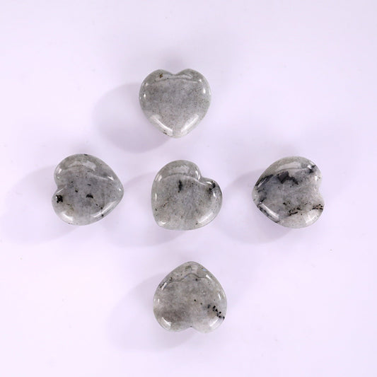 Nicedony Natural Labradorite Hand Carved Crystal Heart - 15mm(1kg)