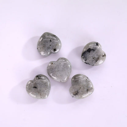 Nicedony Natural Labradorite Hand Carved Crystal Heart - 20mm(1kg)