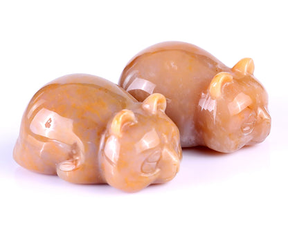 Nicedony Natural Chalcedony Hand Carved Crystal Panda Sculpture - View 8