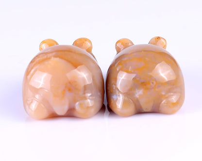 Nicedony Natural Chalcedony Hand Carved Crystal Panda Sculpture - View 5