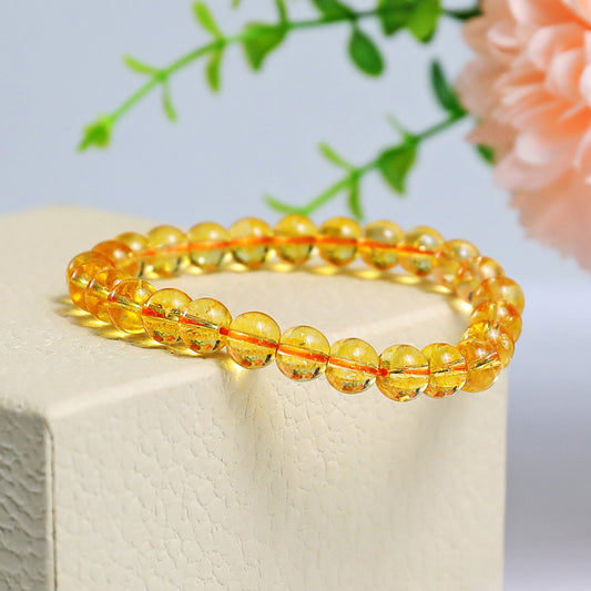 Nicedony Natural Citrine Healing Energy Bracelet - 4mm