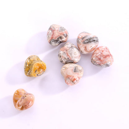 Nicedony Natural Crazy Agate Hand Carved Crystal Heart - View 5
