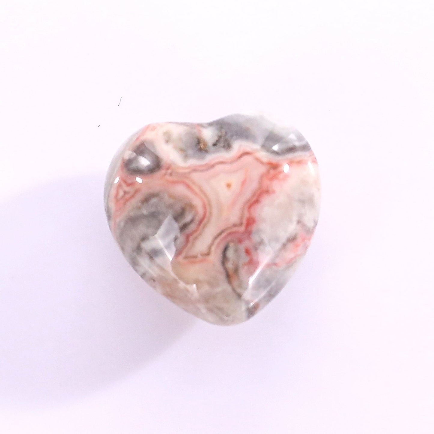 Nicedony Natural Crazy Agate Hand Carved Crystal Heart - View 6
