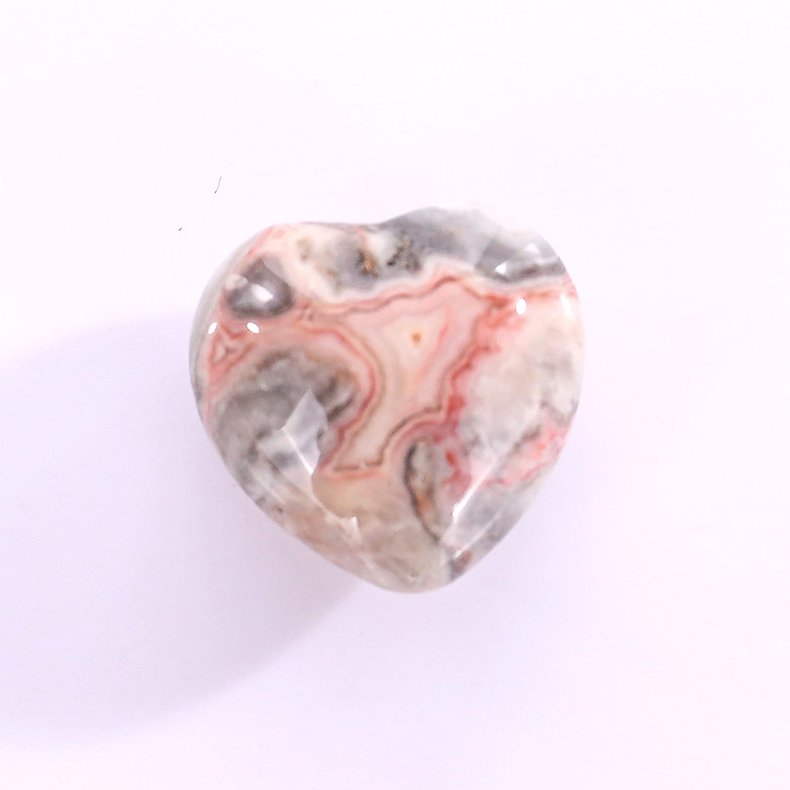 Nicedony Natural Crazy Agate Hand Carved Crystal Heart - View 6