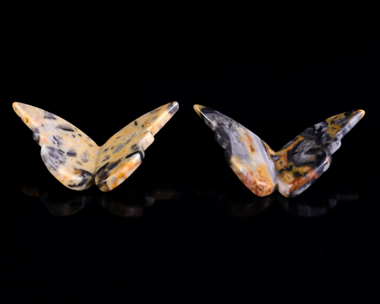 Nicedony Crazy Lace Agate Hand Carved Crystal Butterfly Set (4pcs) - View 6