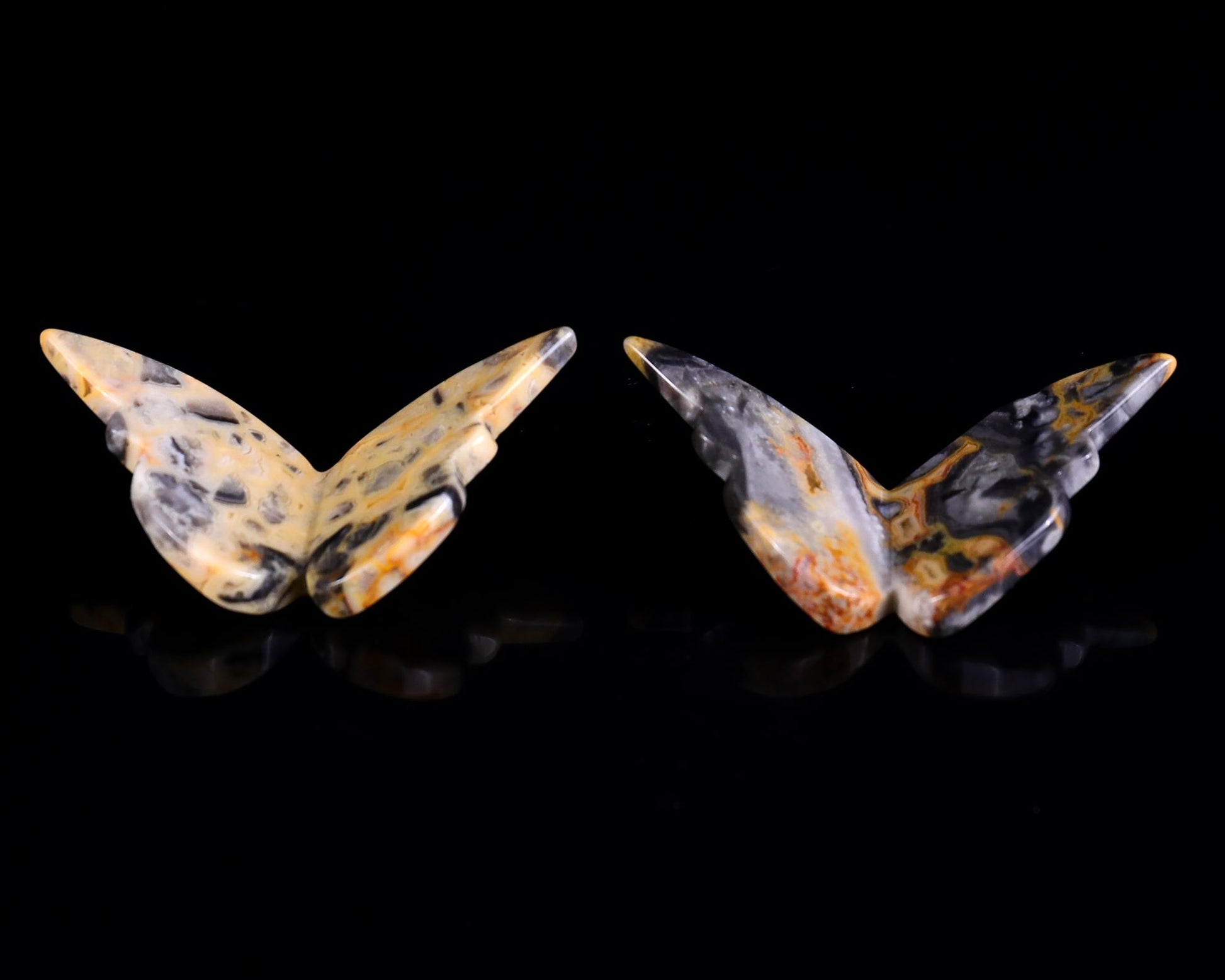Nicedony Crazy Lace Agate Hand Carved Crystal Butterfly Set (4pcs) - View 6