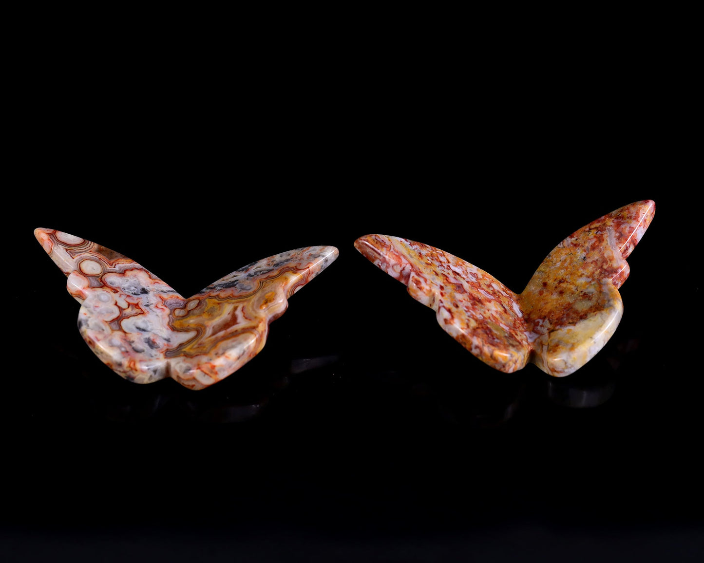 Nicedony Crazy Lace Agate Hand Carved Crystal Butterfly Set (4pcs) - View 7