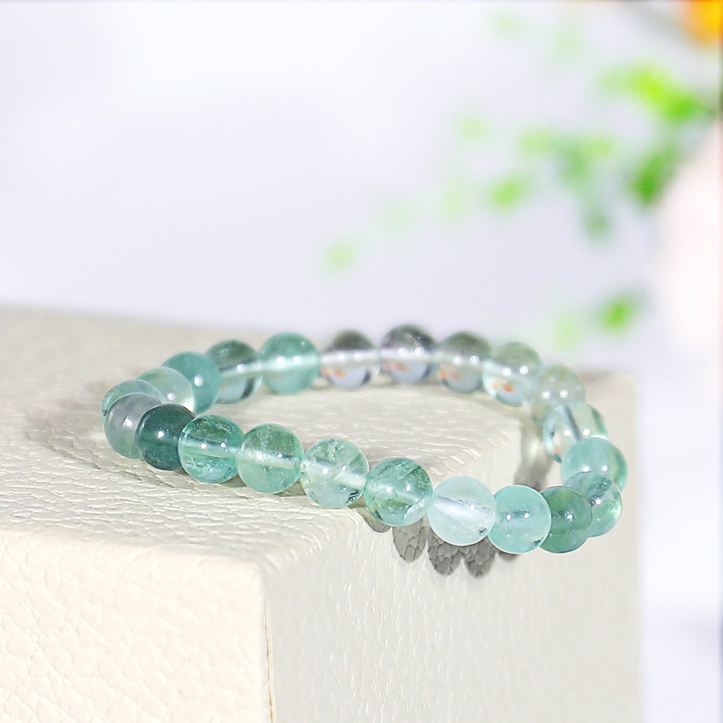 Nicedony Natural Fluorite Healing Energy Bracelet - 4mm