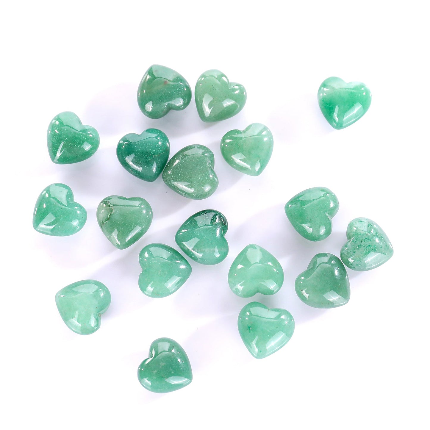Nicedony Natural Green Aventurine Hand Carved Crystal Heart - 20mm(1kg)