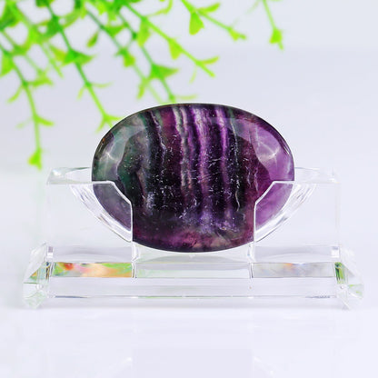 Nicedony Natural Green Fluorite Hand Carved Crystal Polished Palm Stone - View 4