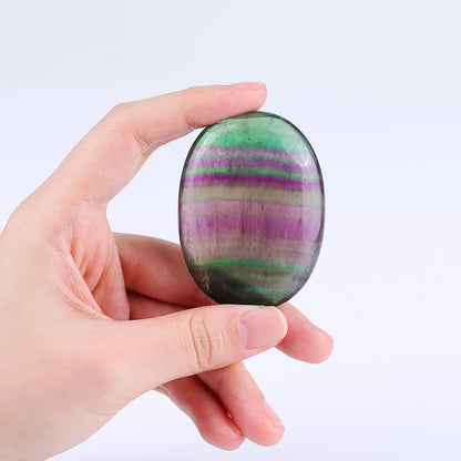 Nicedony Natural Green Fluorite Hand Carved Crystal Polished Palm Stone - View 5