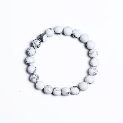Nicedony Natural Howlite Healing Energy Bracelet - 8mm
