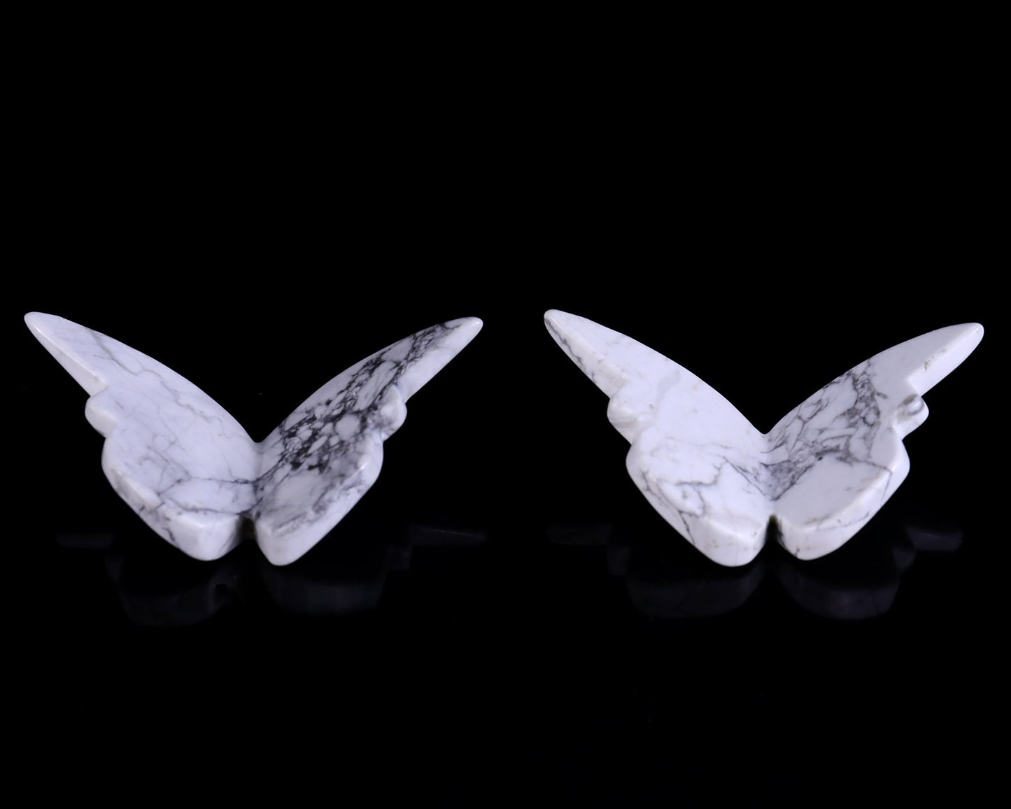 Nicedony Natural Howlite Hand Carved Crystal Butterfly Set (4pcs) - 78*40*7mm