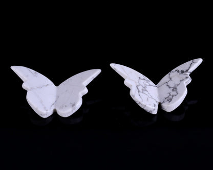 Nicedony Natural Howlite Hand Carved Crystal Butterfly Set (4pcs) - View 3