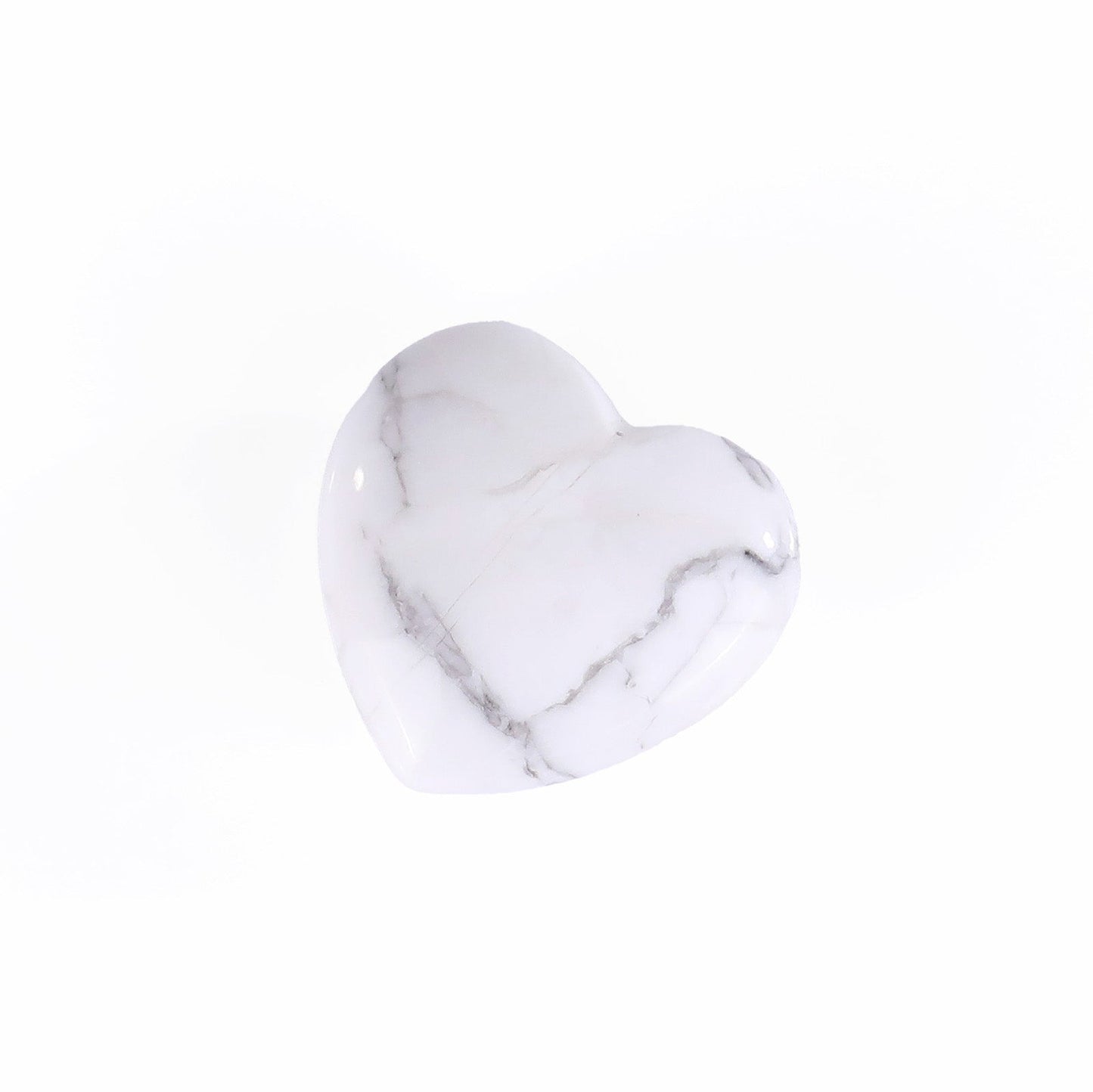 Nicedony Natural Howlite Hand Carved Crystal Heart - 20mm(1kg)