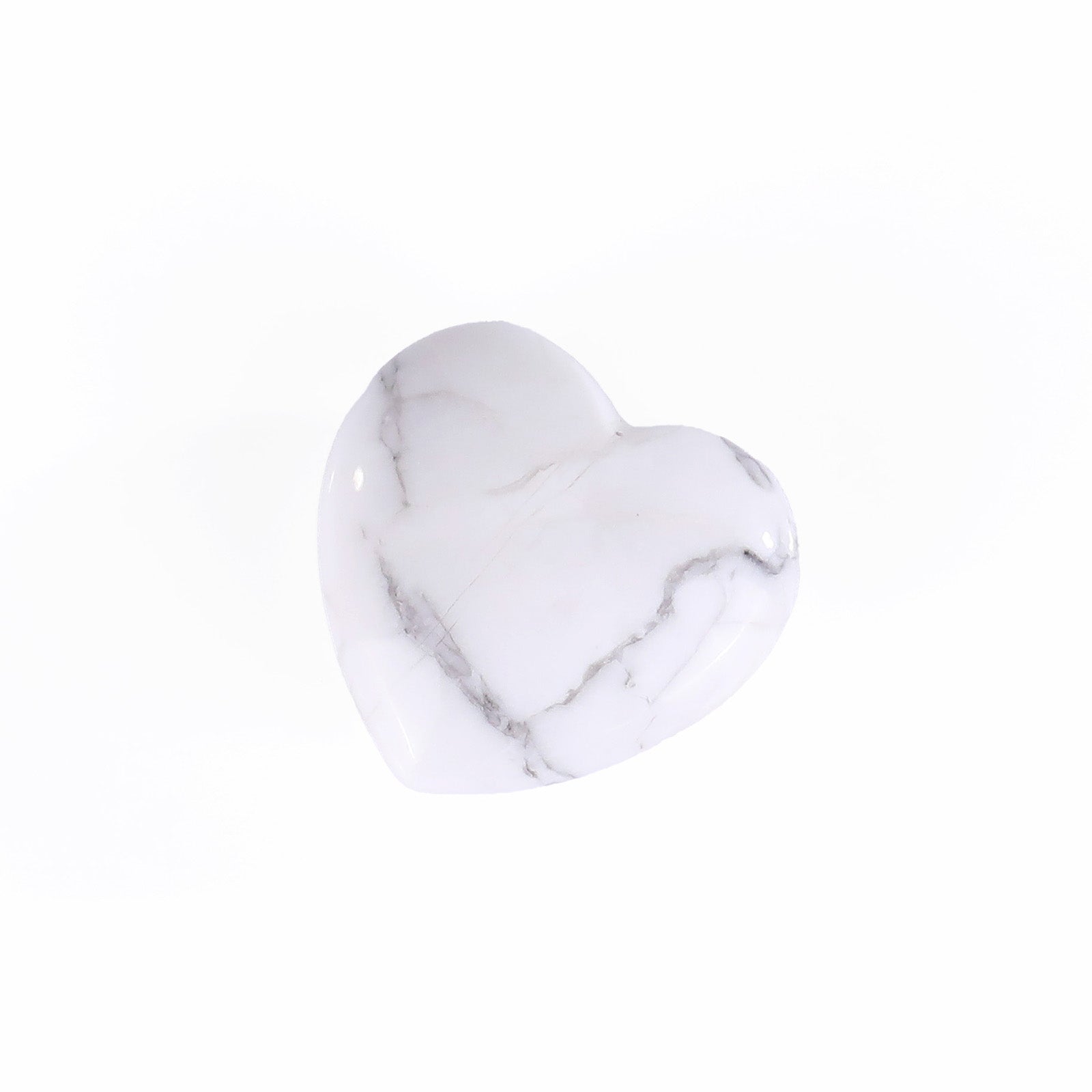 Nicedony Natural Howlite Hand Carved Crystal Heart - 20mm(1kg)