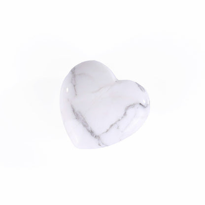 Nicedony Natural Howlite Hand Carved Crystal Heart - 20mm(1kg)