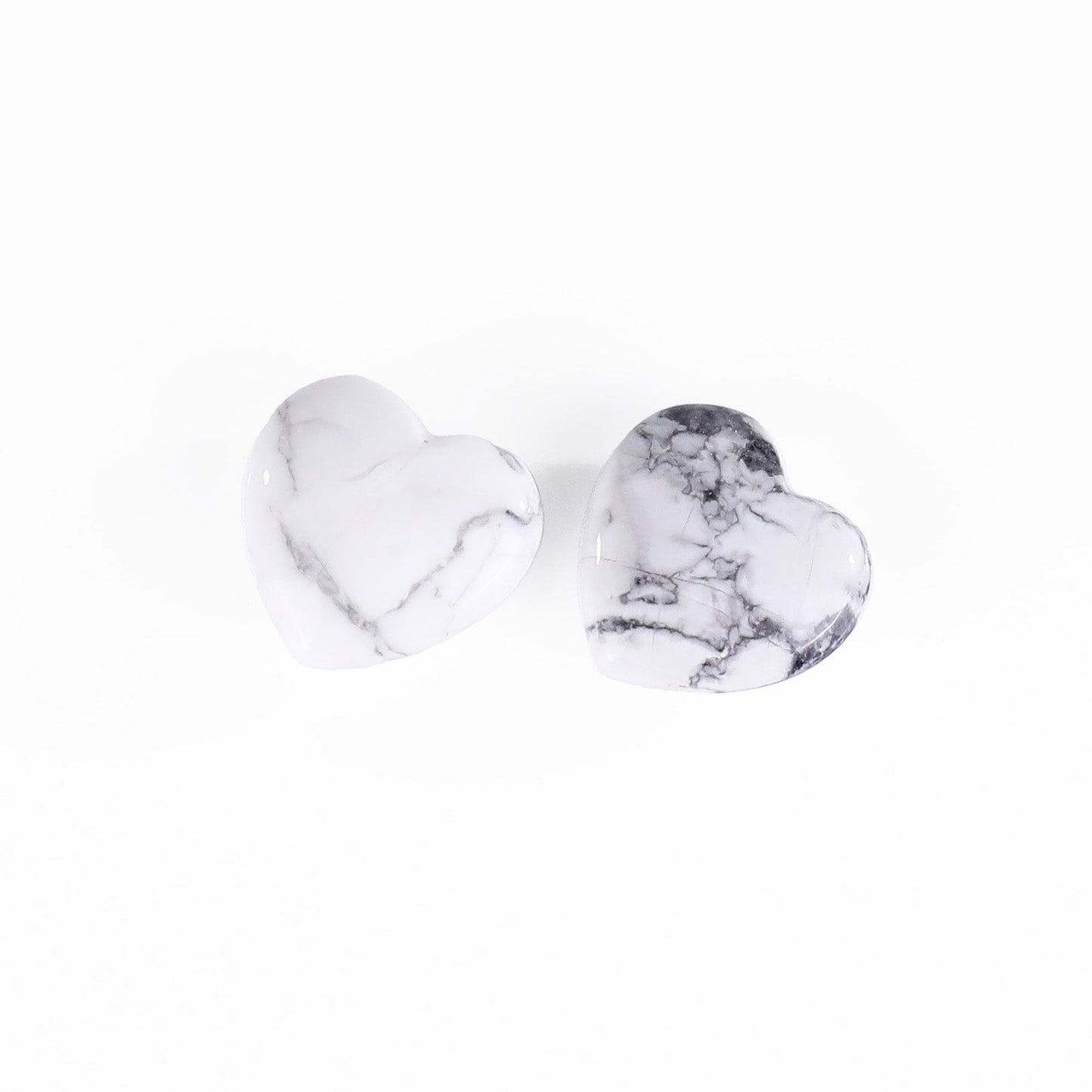 Nicedony Natural Howlite Hand Carved Crystal Heart - 30mm(1kg)