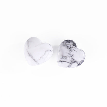 Nicedony Natural Howlite Hand Carved Crystal Heart - 30mm(1kg)