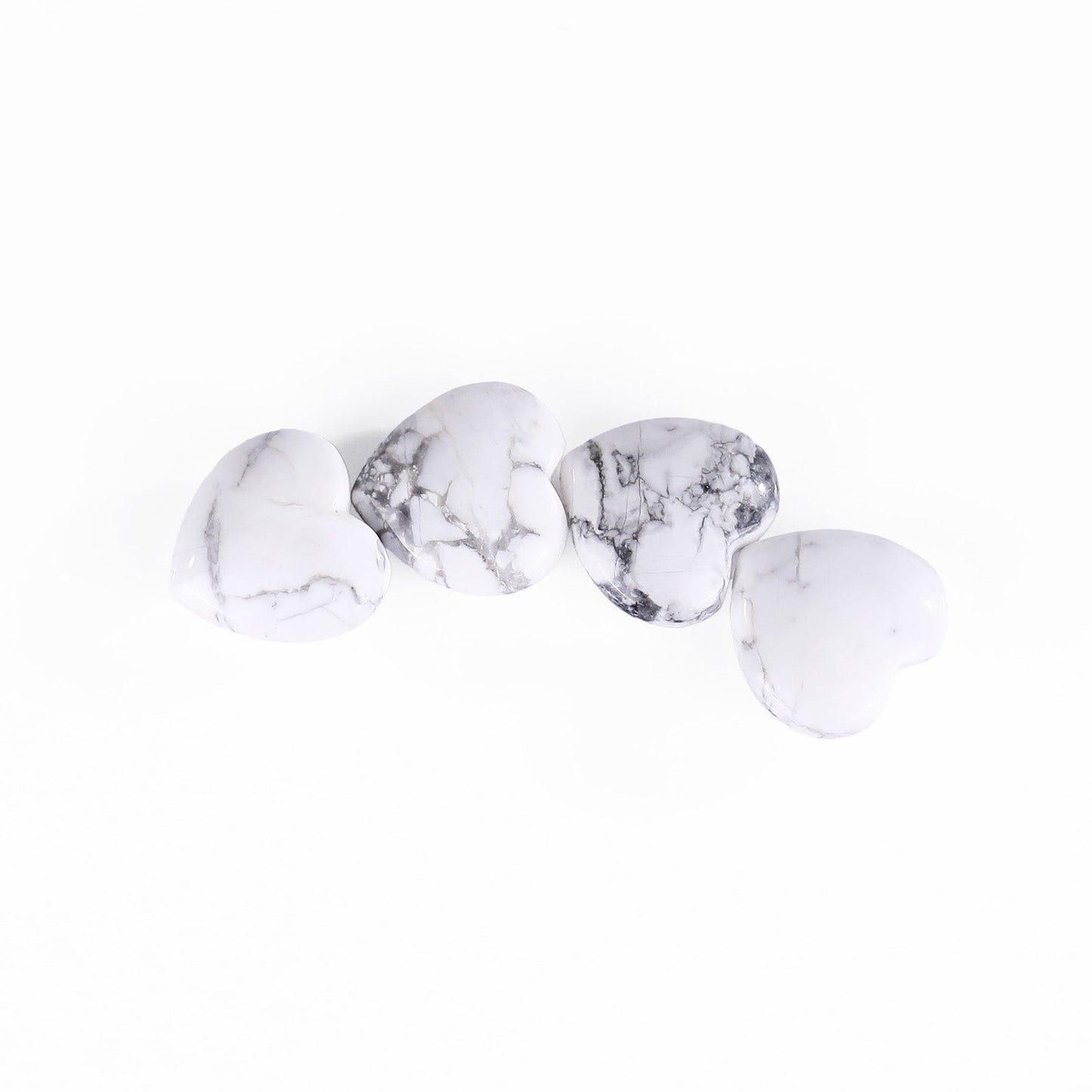Nicedony Natural Howlite Hand Carved Crystal Heart - View 4
