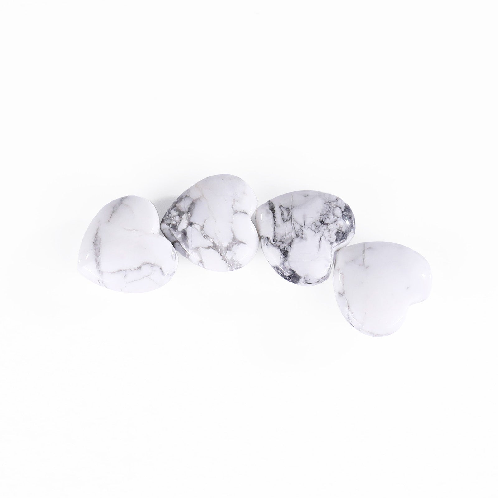 Nicedony Natural Howlite Hand Carved Crystal Heart - View 4