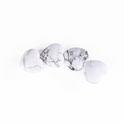 Nicedony Natural Howlite Hand Carved Crystal Heart - View 4