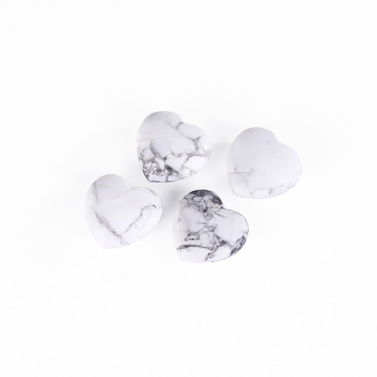 Nicedony Natural Howlite Hand Carved Crystal Heart - View 5