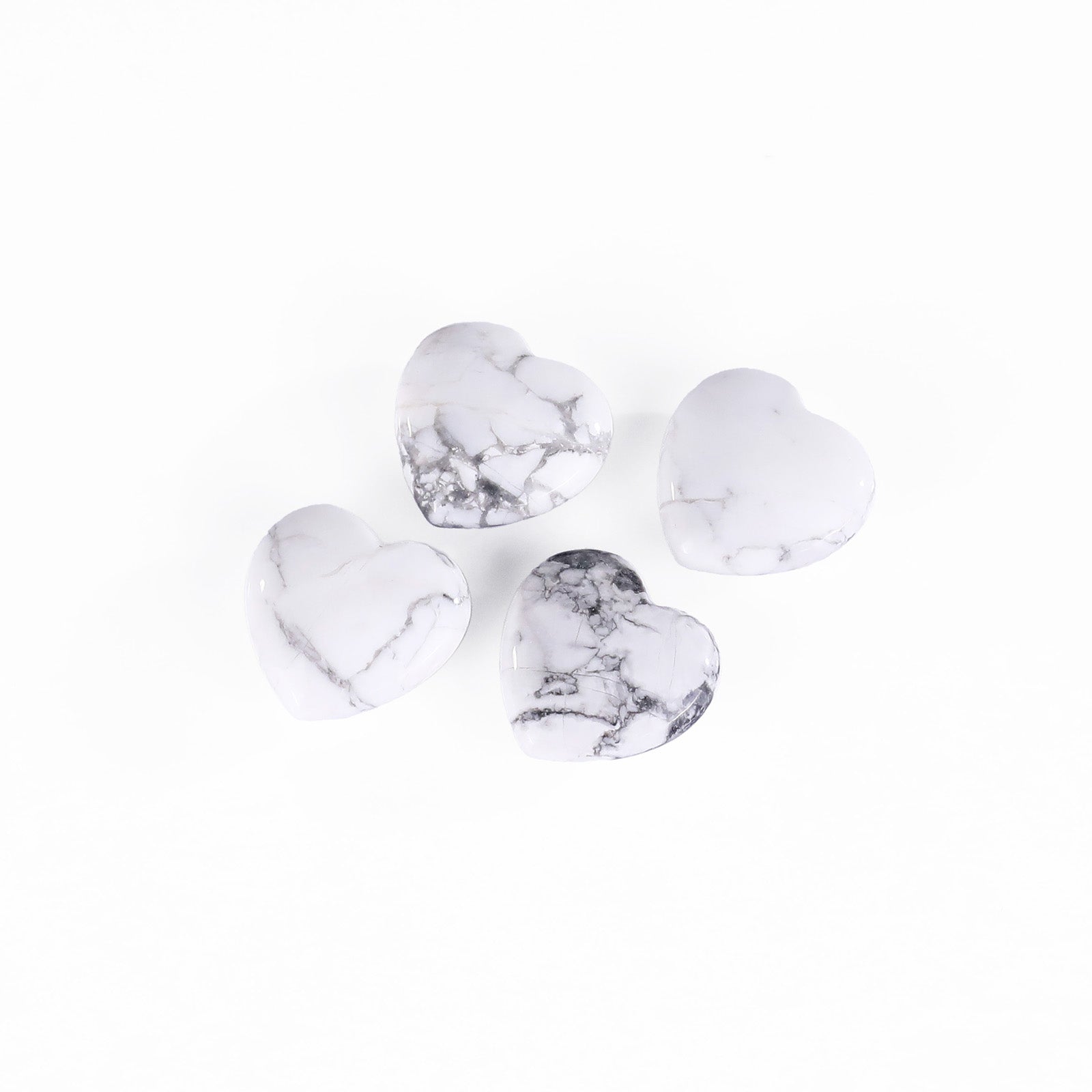 Nicedony Natural Howlite Hand Carved Crystal Heart - View 5
