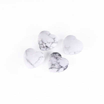 Nicedony Natural Howlite Hand Carved Crystal Heart - View 5