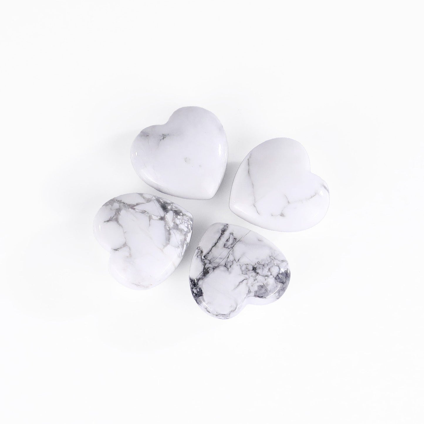 Nicedony Natural Howlite Hand Carved Crystal Heart - View 6