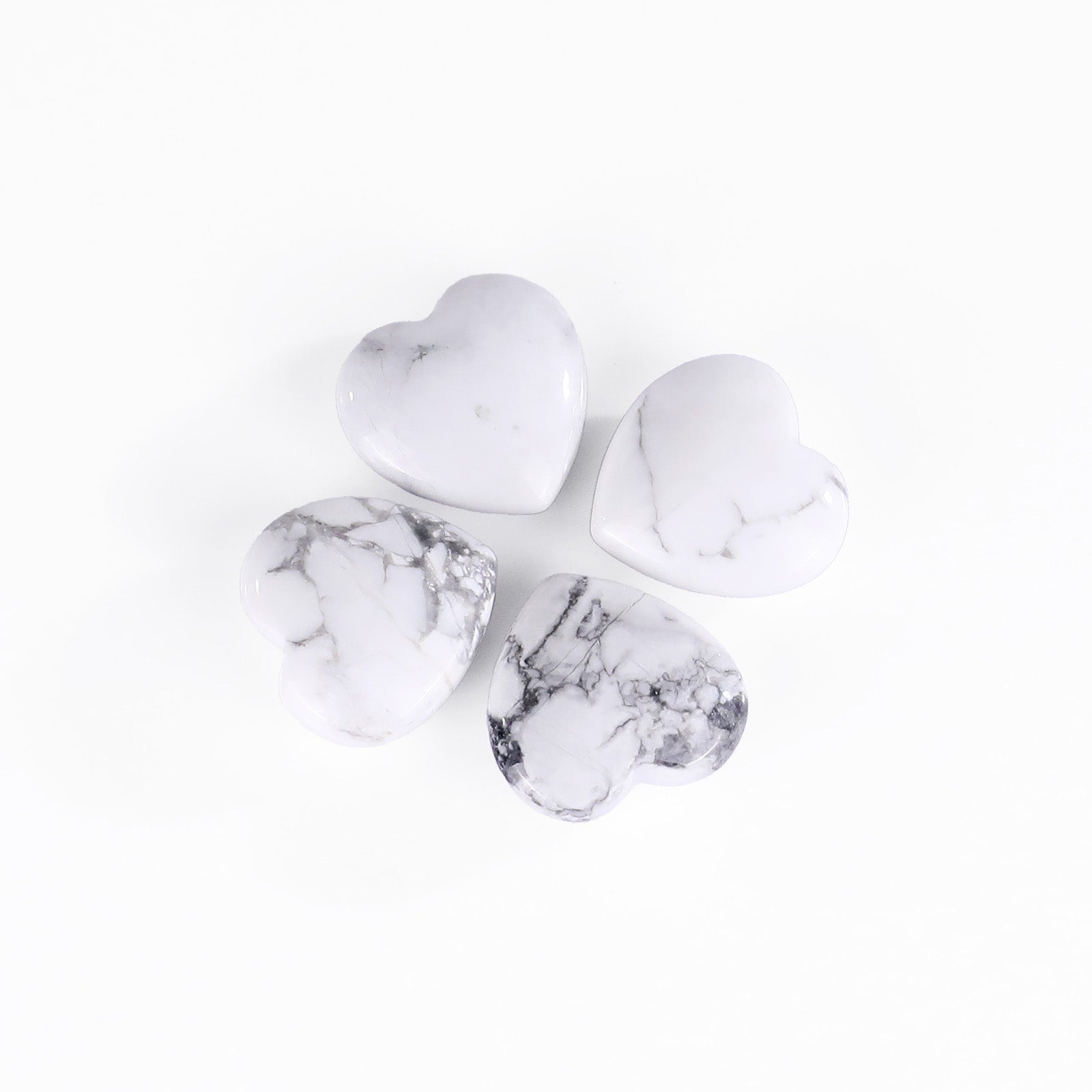 Nicedony Natural Howlite Hand Carved Crystal Heart - View 6